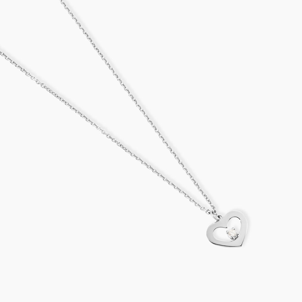 Collier Sweet Heart Or Blanc Diamant - Colliers avec pierres Femme | Marc Orian