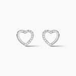 Boucles D'oreilles Puces Argent Blanc Saverio Oxydes De Zirconium - Puces Femme | Marc Orian