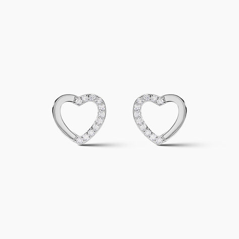 Boucles D'oreilles Puces Argent Blanc Saverio Oxydes De Zirconium - Puces Femme | Marc Orian