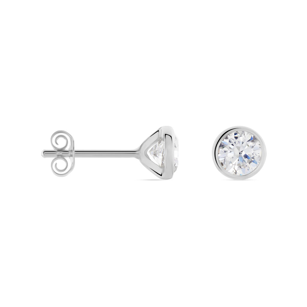 Boucles D'oreilles Pendantes Abha Argent Blanc Oxyde De Zirconium - Clous d'oreilles Femme | Marc Orian