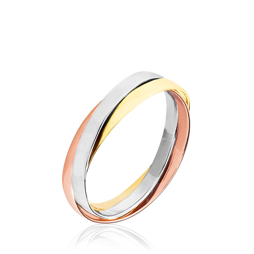 Alliance Entrelacee Ruban Plat Or Tricolore - Alliances duo Famille | Marc Orian