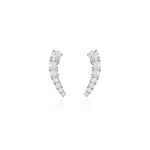 Boucles D'oreilles Grimpantes Aldrick Argent Blanc Oxyde De Zirconium - Piercings d'oreilles Femme | Marc Orian