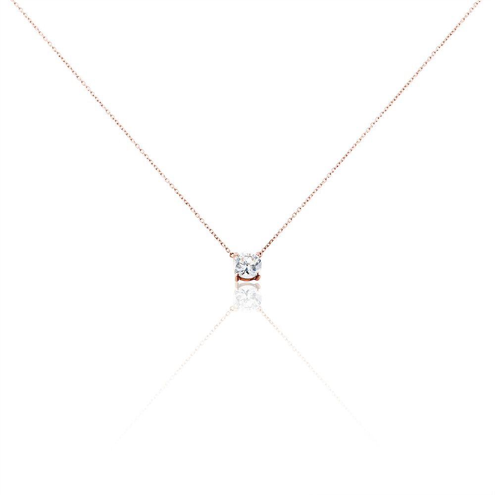 Collier Ponama Or Rose Oxyde De Zirconium - Colliers avec pierres Femme | Marc Orian