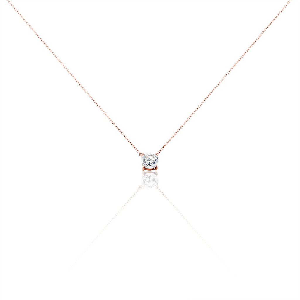 Collier Ponama Or Rose Oxyde De Zirconium - Colliers avec pierres Femme | Marc Orian