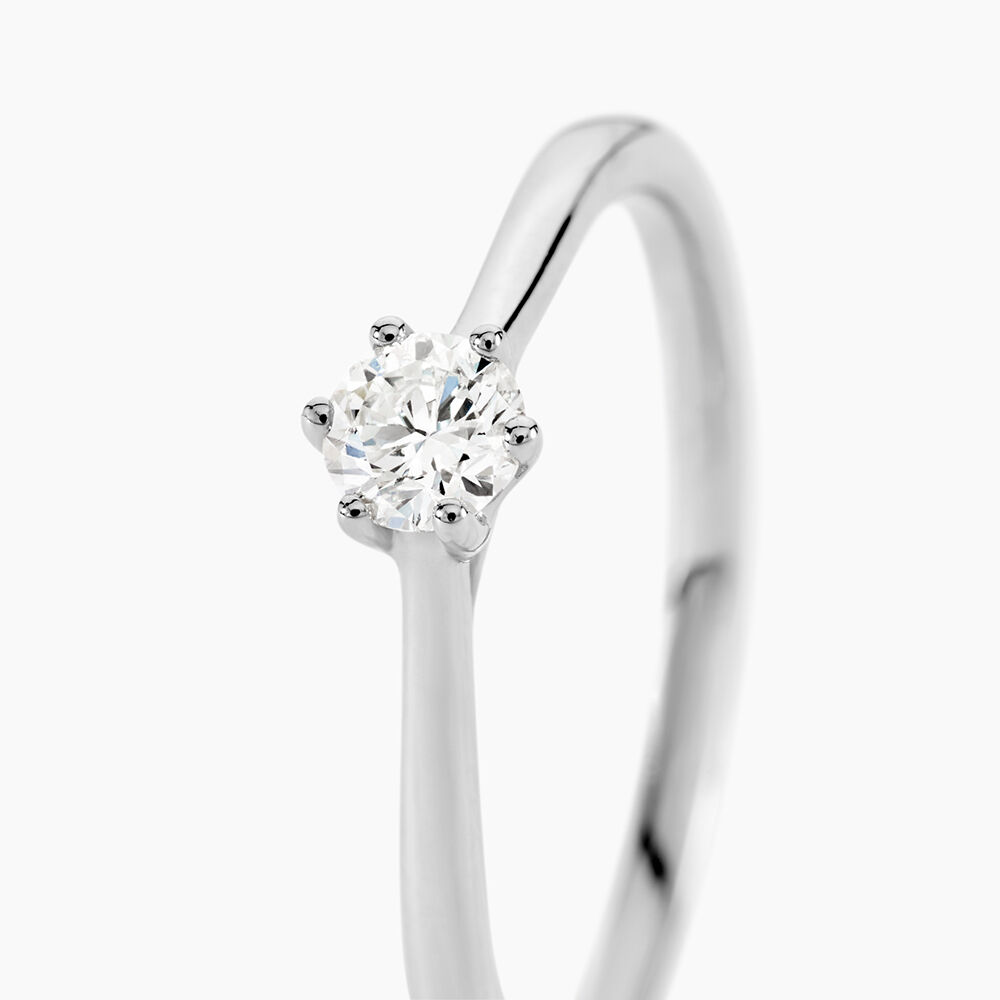 Bague Solitaire Athena Or Blanc Diamant - Parures de mariage Femme | Marc Orian