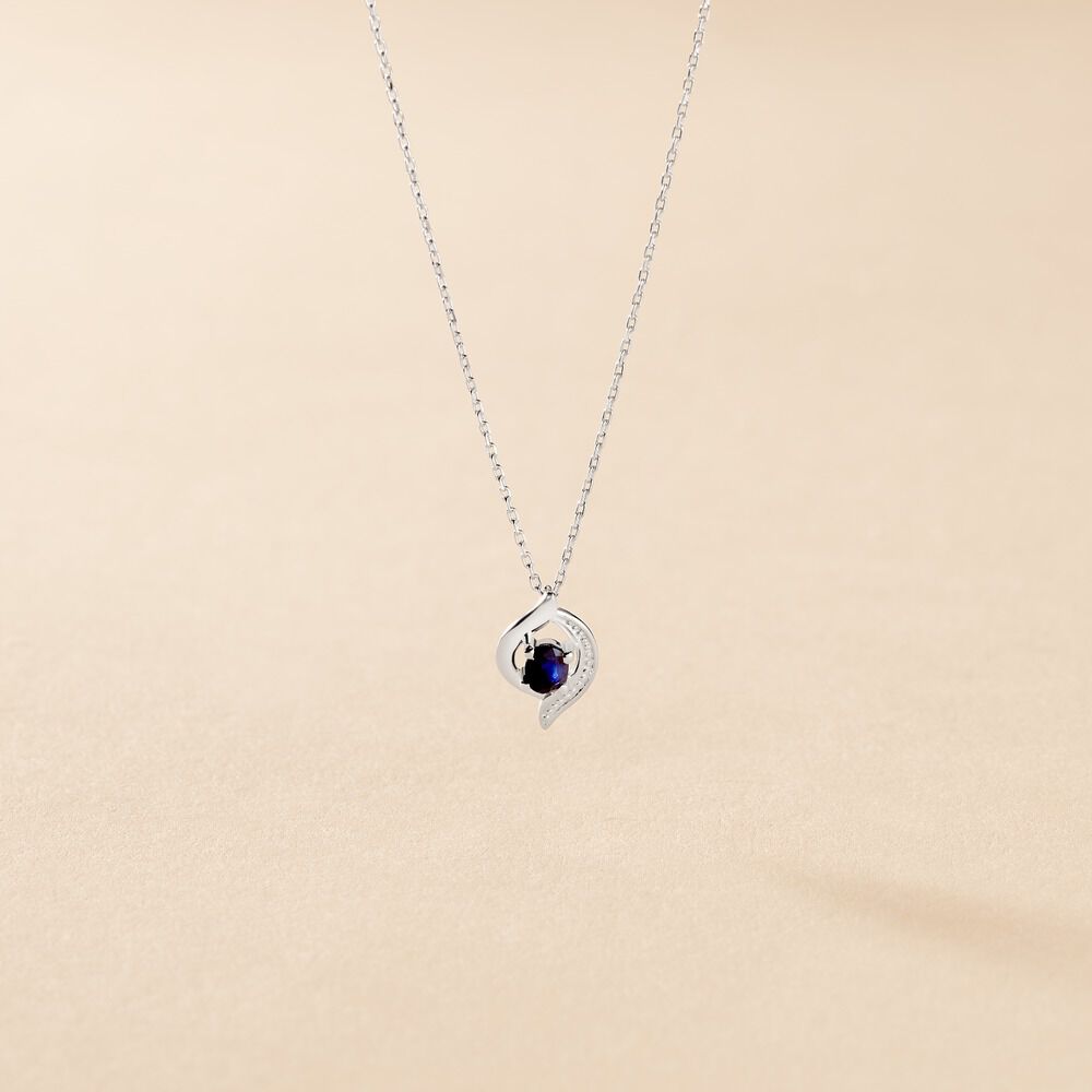 Collier Lydia Or Blanc Saphir - Colliers avec pierres Femme | Marc Orian