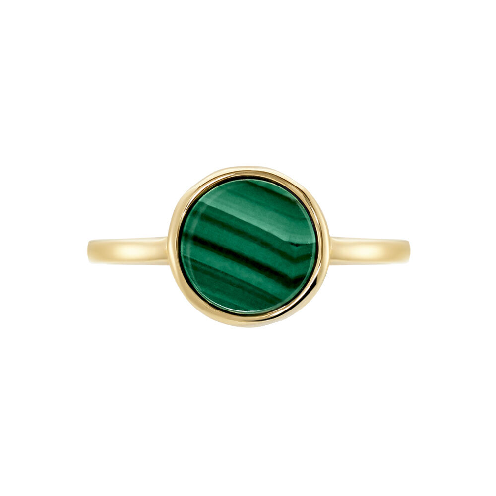 Bague Plaqué Or Neassa Malachite - Bagues avec pierre Femme | Marc Orian