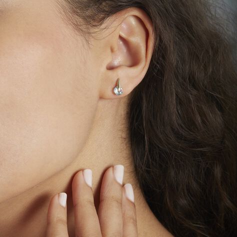Boucles D'oreilles Puces Or Jaune Bleuet Topazes - Clous d'oreilles Femme | Marc Orian