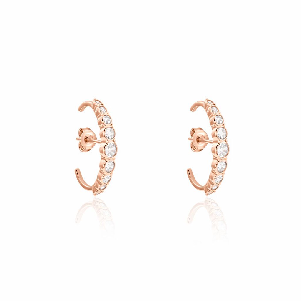 Boucles D'oreilles Liviu Argent Rose Oxyde De Zirconium - Cr&eacute;oles Femme | Marc Orian