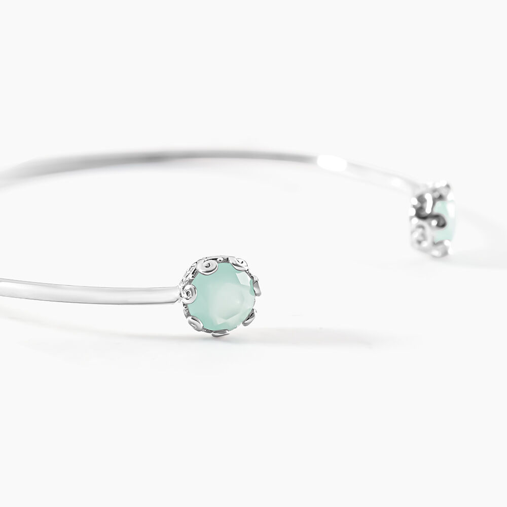 Bracelet Jonc Allyn Argent Blanc Verre - Nouveautés Femme | Marc Orian
