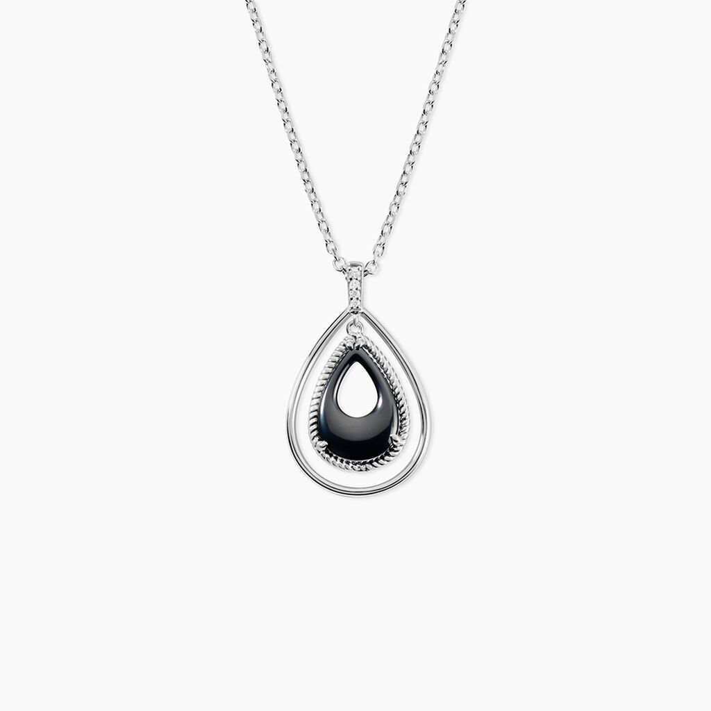 Collier Brewen Argent Blanc C&eacute;ramique Et Oxyde De Zirconium - Colliers avec pierres Femme | Marc Orian