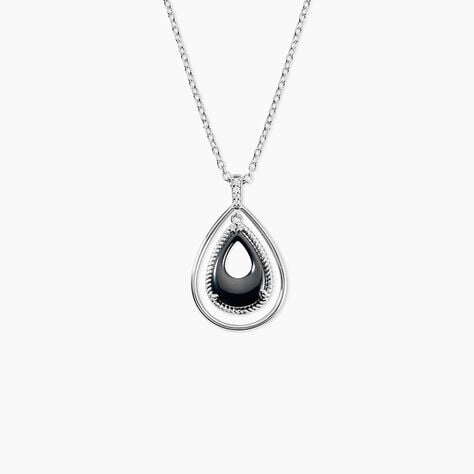 Collier Brewen Argent Blanc C&eacute;ramique Et Oxyde De Zirconium - Colliers avec pierres Femme | Marc Orian