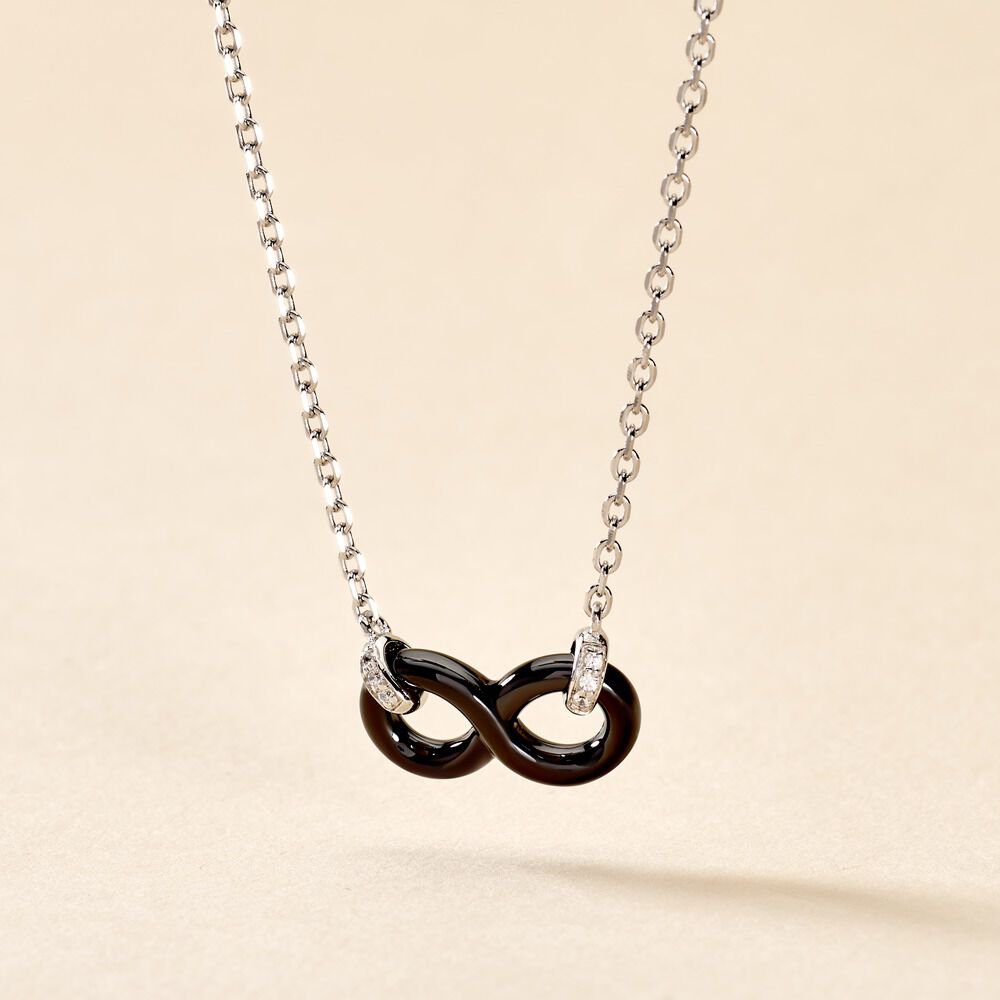 Collier Celinia Argent Blanc C&eacute;ramique Et Oxyde De Zirconium - Colliers avec pierres Femme | Marc Orian