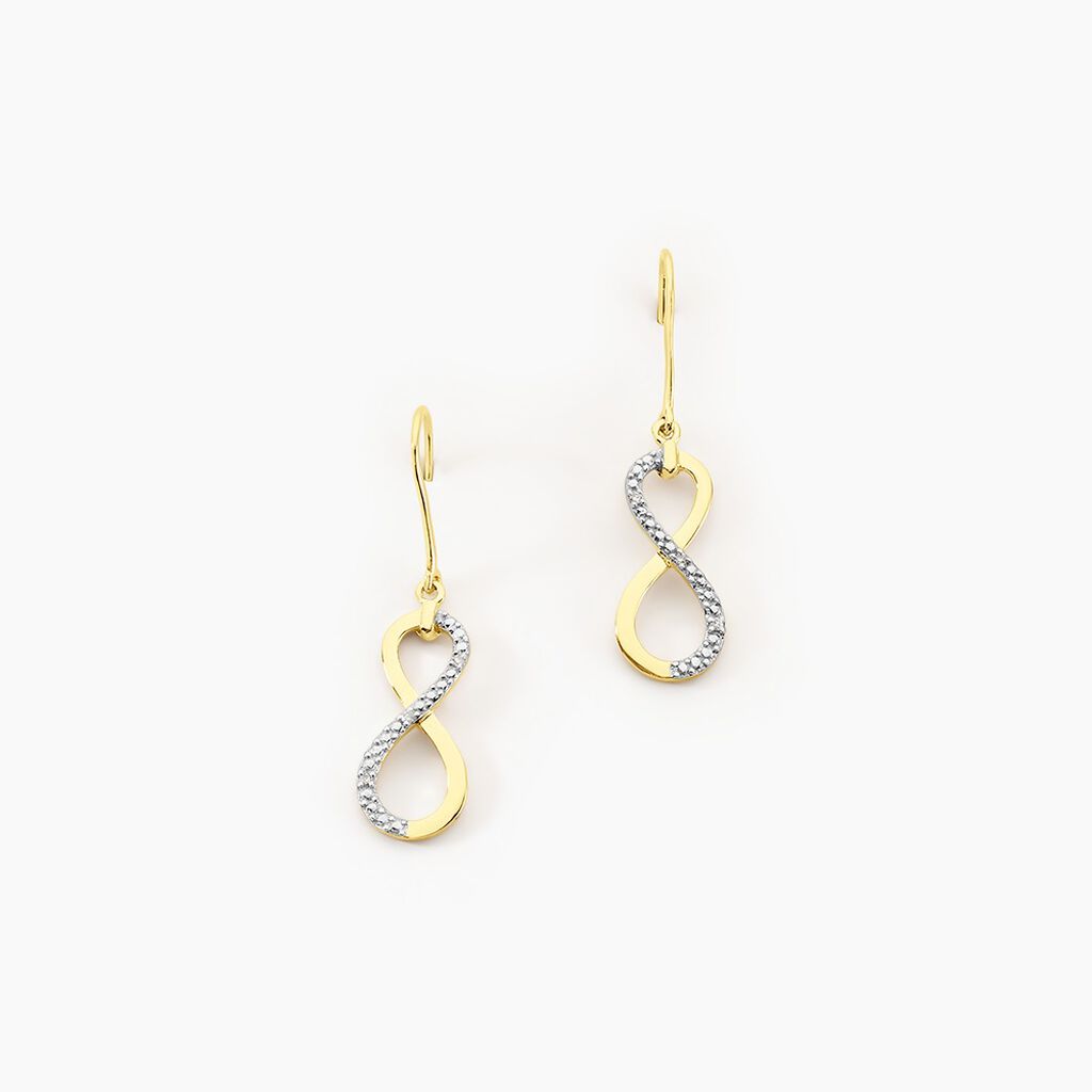 Boucles D'oreilles Pendantes Infino Or Jaune Diamant - Pendantes Femme | Marc Orian