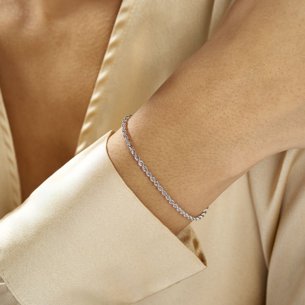 Bracelet Jerry Maille Corde Or Blanc - Bracelets mailles Femme | Marc Orian