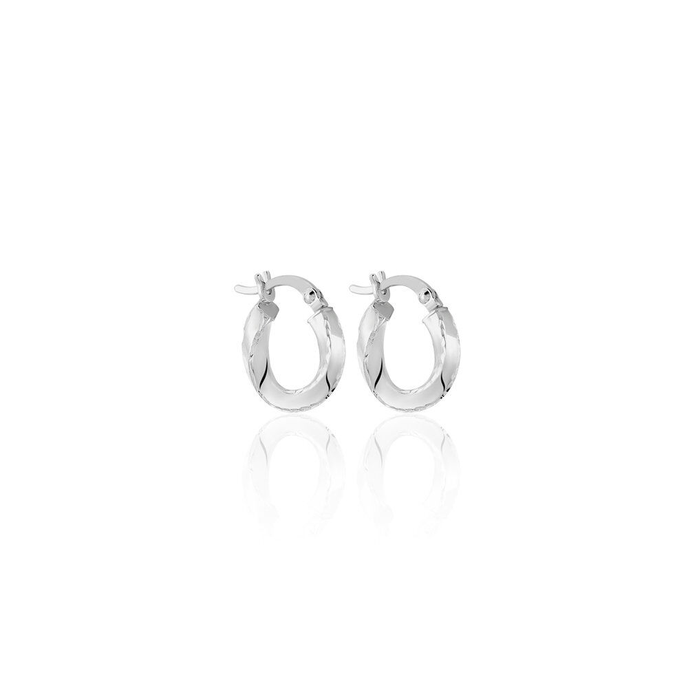 Créoles Argent Blanc Ava - Créoles Femme | Marc Orian