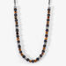 Collier Jourdan Bengale Acier Argenté Oeil De Tigre Pierre De Lave - Colliers avec pierres Homme | Marc Orian