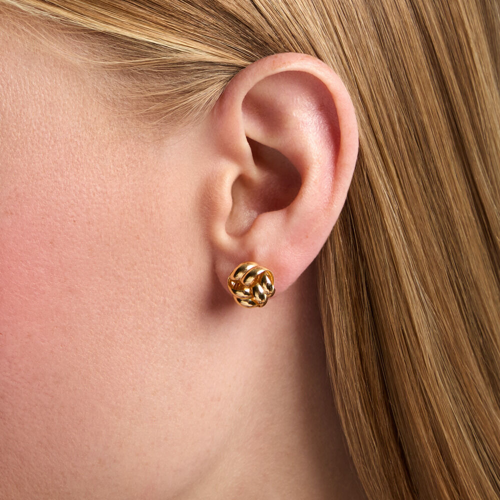 Boucles D'Oreilles Puces Ombeline Argent Dor&eacute; A L'Or 750/1000 - Puces Femme | Marc Orian