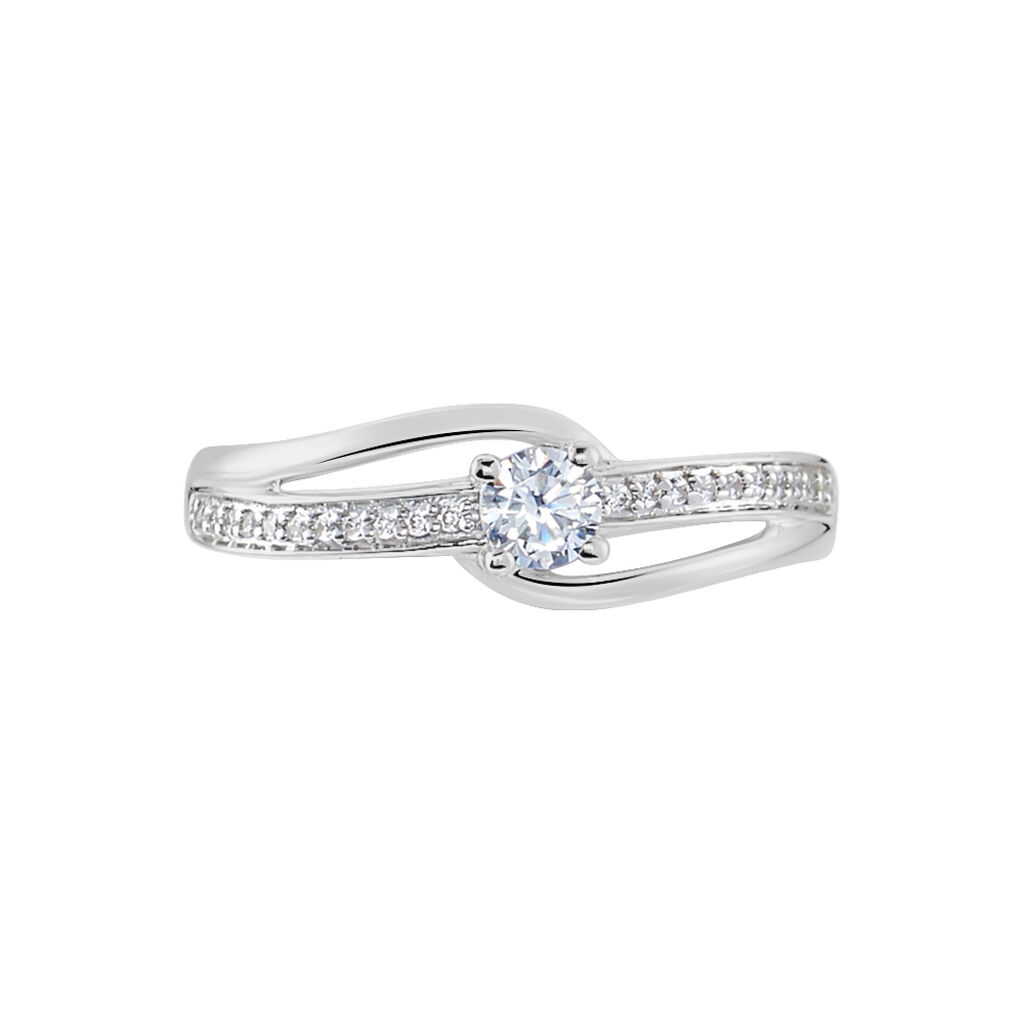 Bague Armelle Or Blanc Oxyde De Zirconium - Bagues Solitaire Femme | Marc Orian