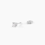 Boucles D'oreilles Puces One Or Blanc Diamants - Puces Homme | Marc Orian