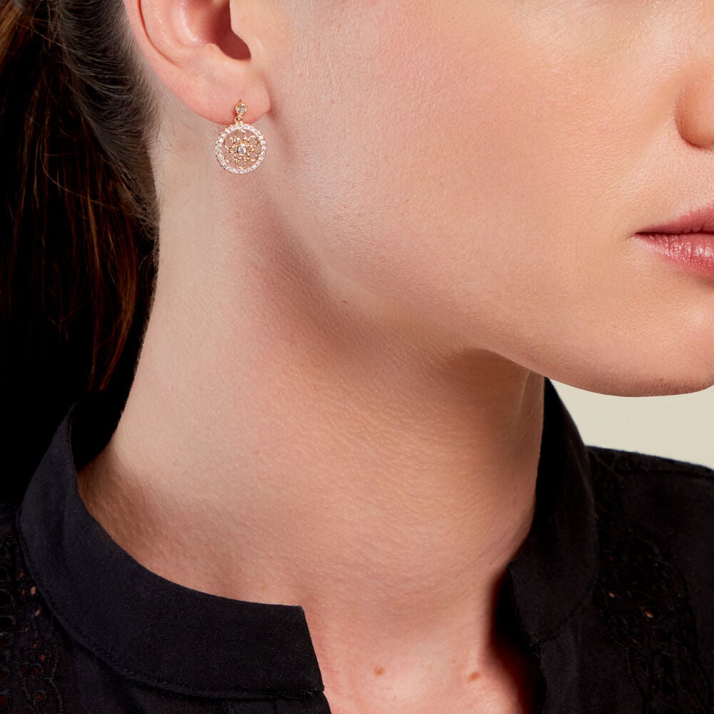 Boucles D'oreilles Pendantes Danya Plaqu&eacute; Or Dor&eacute; Oxyde De Zirconium - Pendantes Femme | Marc Orian