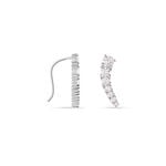 Boucles D'oreilles Grimpantes Aldrick Argent Blanc Oxyde De Zirconium - Piercings d'oreilles Femme | Marc Orian