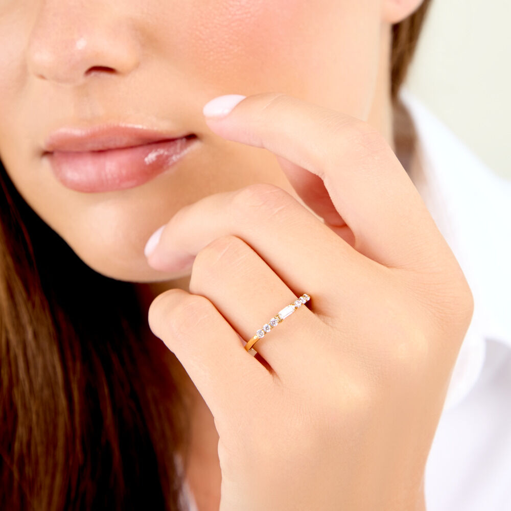 Bague Andreane Acier Jaune Oxyde De Zirconium - Bijoux fantaisie Femme | Marc Orian