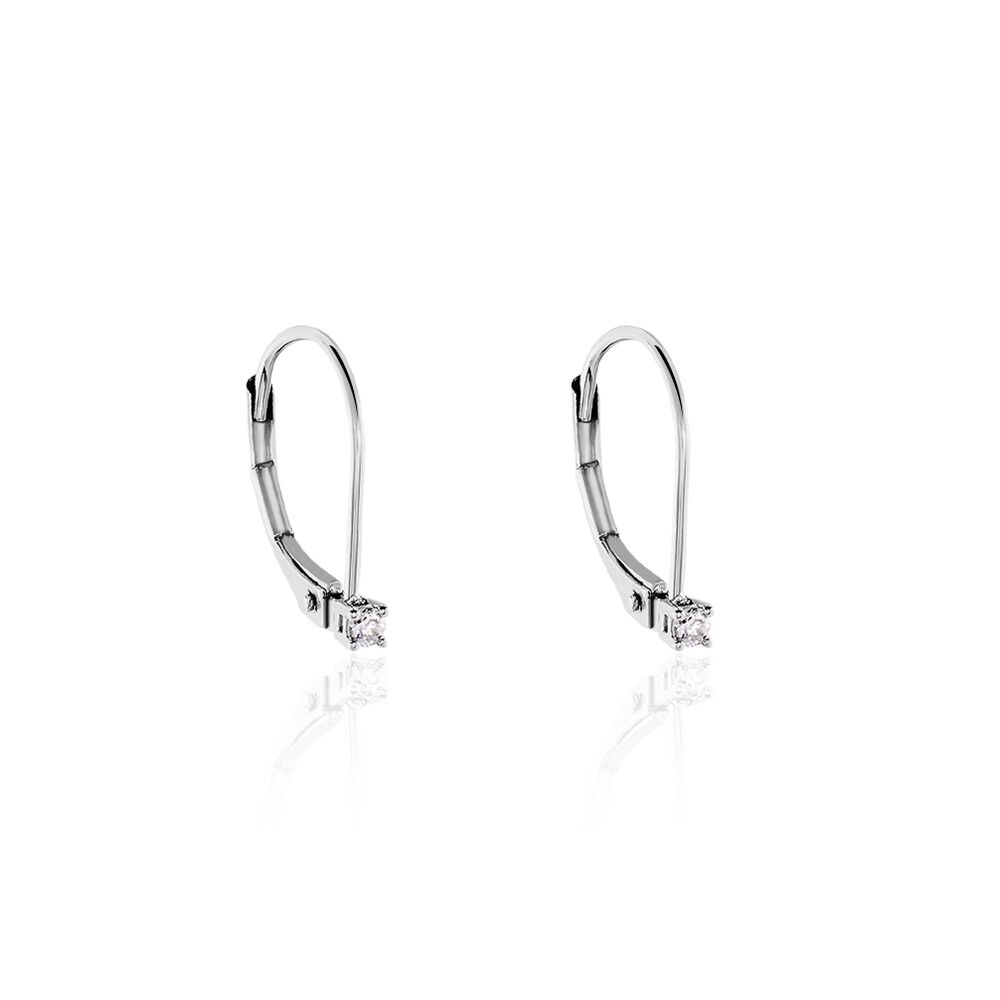 Boucles D'oreilles Pendantes Victoria Or Blanc Diamant -  Famille | Marc Orian