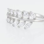 Bague Argent Blanc Cristobal Feuille Oxydes De Zirconium - Bijoux fantaisie Femme | Marc Orian