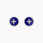 Boucles D'Oreilles Puces Talismania Argent Blanc Lapis Lazuli - Puces Femme | Marc Orian