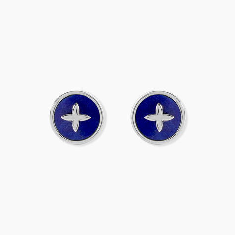 Boucles D'Oreilles Puces Talismania Argent Blanc Lapis Lazuli - Puces Femme | Marc Orian