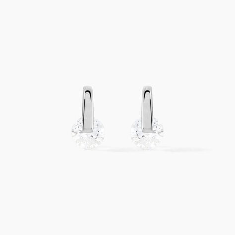 Boucles D'oreilles Pendantes Vera Argent Blanc Oxyde De Zirconium - Puces Femme | Marc Orian