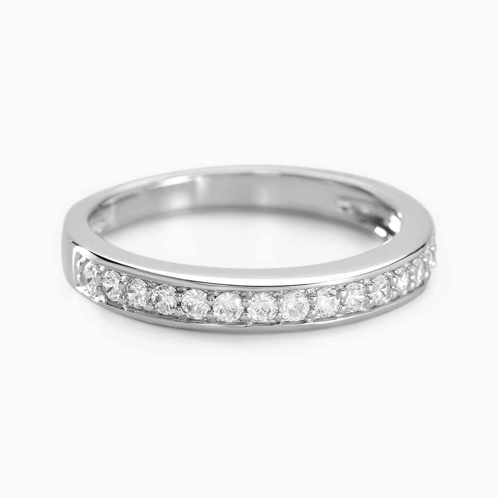 Demi Alliance Heket Argent Blanc Oxyde De Zirconium - Alliances duo Femme | Marc Orian