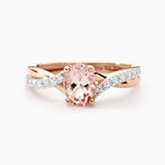 Bague Solitaire Or Rose Lisbet Morganite - Bagues pierres fines Femme | Marc Orian