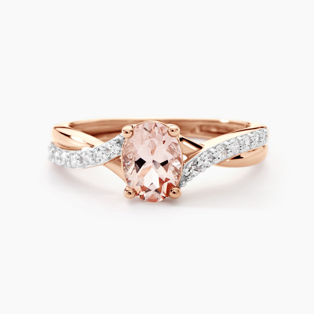 Bague Solitaire Or Rose Lisbet Morganite - Bagues pierres fines Femme | Marc Orian