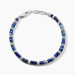 Bracelet Jourdan Arttu Acier Argent&eacute; Lapis Lazuli - Bracelets cha&icirc;nes Homme | Marc Orian