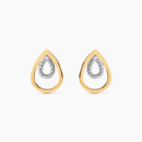 Boucles D'Oreilles Puces Jozsi Or Jaune Diamant - Puces Femme | Marc Orian