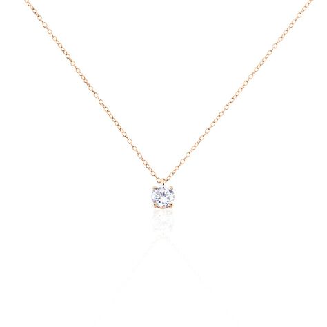 Collier Solitaire Argent Rose Lylwenn Oxyde De Zirconium - Colliers Femme | Marc Orian