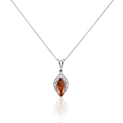 Collier Argent Blanc Enya Ambre - Colliers avec pierres Femme | Marc Orian
