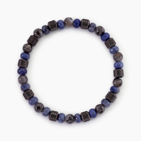 Bracelet Naturel Acier Argent&eacute; Sodalite Labradorite - Bracelets cha&icirc;nes Homme | Marc Orian
