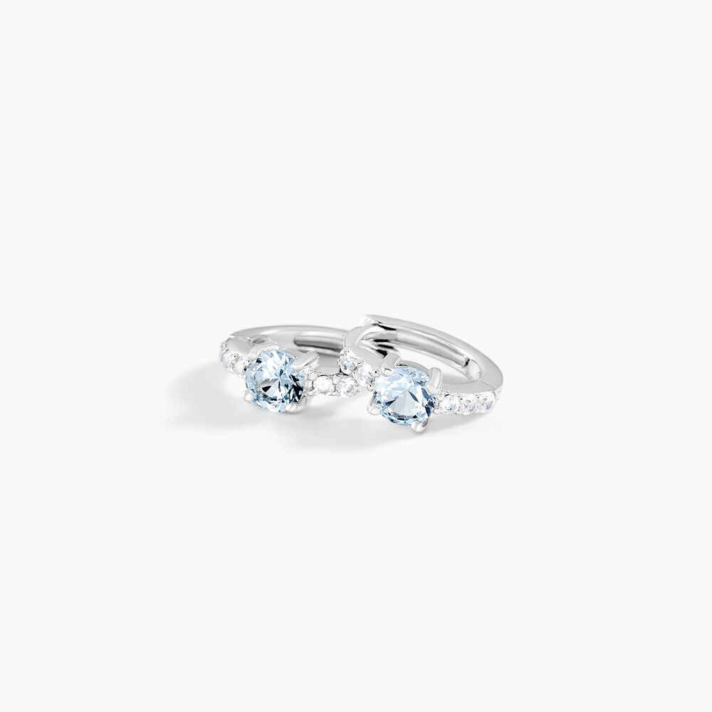 Créoles Gregh Argent Blanc Oxyde De Zirconium - Créoles Femme | Marc Orian