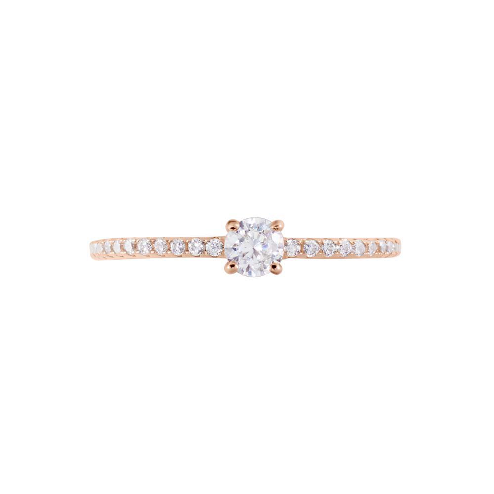 Bague Solitaire Ursi Argent Rose Oxyde De Zirconium - Solitaires Femme | Marc Orian