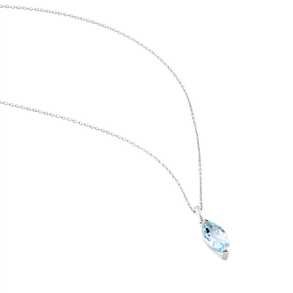 Collier Or Blanc Raquel Topaze - Colliers avec pierres Femme | Marc Orian