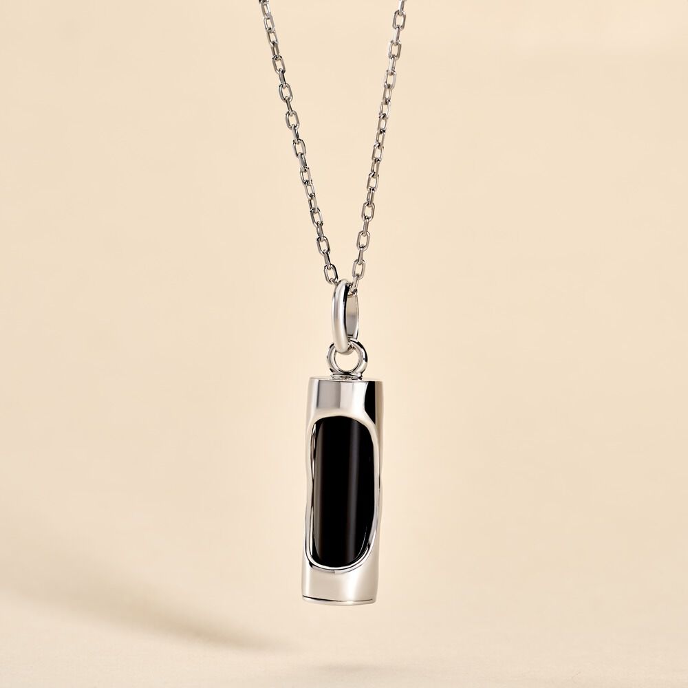 Pendentif Tiki Argent Blanc Onyx - Bijoux fantaisie Famille | Marc Orian