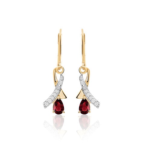 Boucles D'oreilles Pendantes Dyanah Plaque Or Jaune Oxyde De Zirconium - Pendantes Femme | Marc Orian