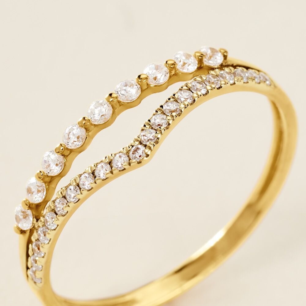Bague Or Jaune Eclat D'etoile Oxyde De Zirconium - Bagues avec pierre Femme | Marc Orian