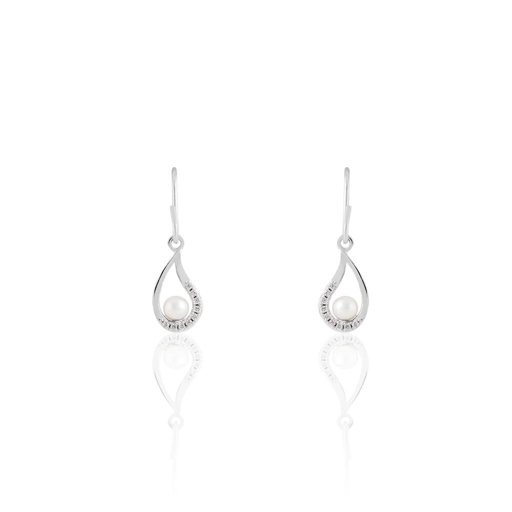 Boucles D'oreilles Pendantes Akiko Argent  Perle De Culture Et Oxyde - Pendantes Femme | Marc Orian