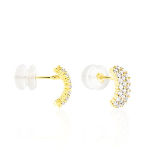 Boucles D'oreilles Jacquelene Rondes Or Jaune Oxyde De Zirconium - Créoles Femme | Marc Orian