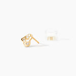 Boucles D'oreilles Puces Huan C&oelig;ur Or Jaune Oxyde De Zirconium - Puces Femme | Marc Orian
