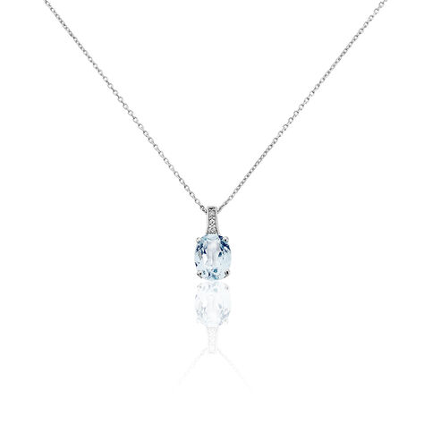 Collier Cindy Or Blanc Topaze Oxyde De Zirconium - Colliers avec pierres Femme | Marc Orian